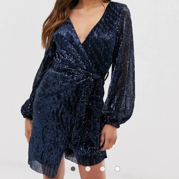 club london sequin dress Club L London Pink Sequin Thin Strap V-Neck Bodycon Midi-Dress
